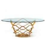 Gold and Glass Modern Dining Table Design