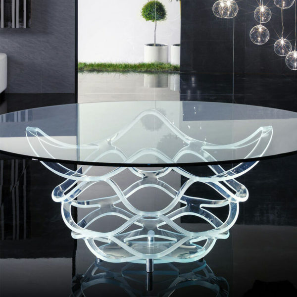All Glass Modern Dining Table for a Contemporary Dining Room