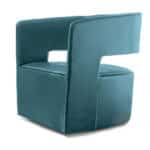 Blue Modern leather Arm Chair for a Contemporary Living Room Accent