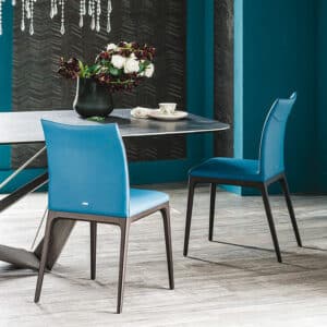 Arcadia Curved Leather Modern Dining Chair