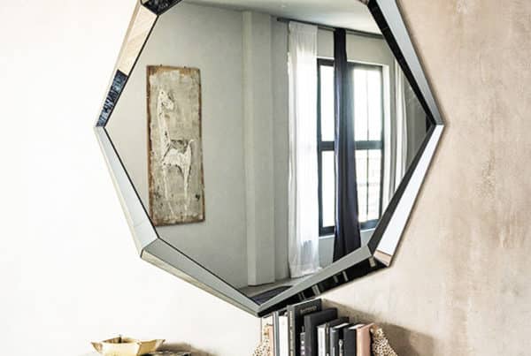 Modern Wall Mirror with Glass Frame & Contemporary Design