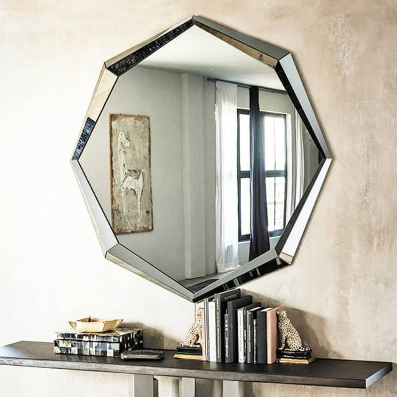 Modern Wall Mirror with Glass Frame & Contemporary Design