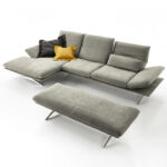 The Francis Contemporary leather Living Room Sofa with Complementary Footstool