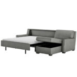 Klein Comfortable modern leather sleeper sofa with storage options