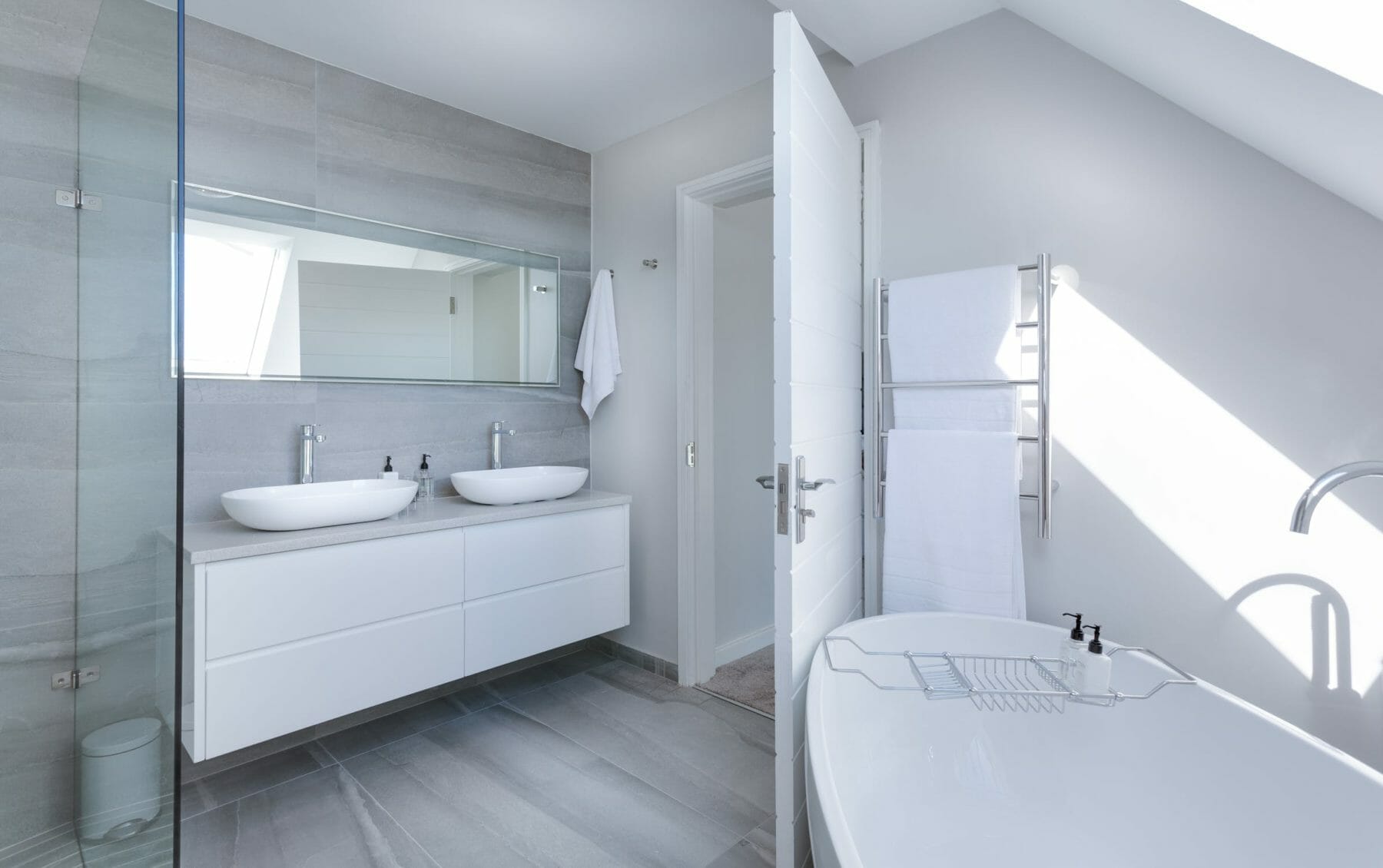 modern guest bathroom ideas with white accents