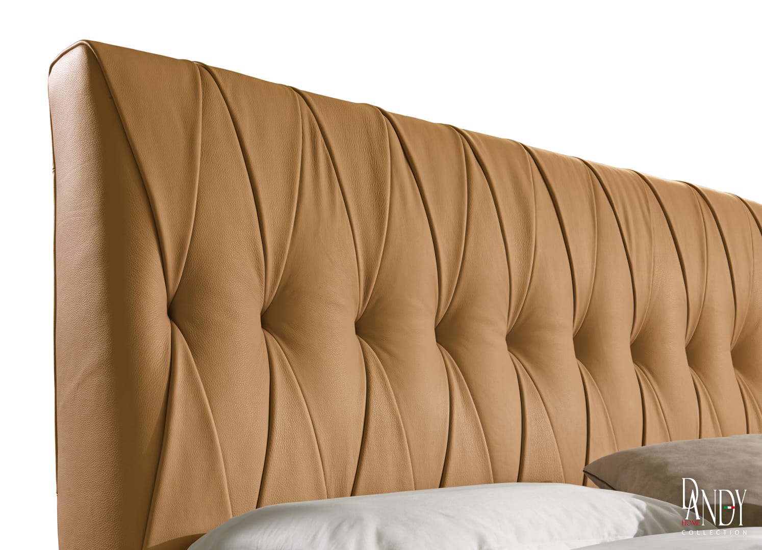 Marlon Bed Genuine Leather Frame, Leather Bed Headboard