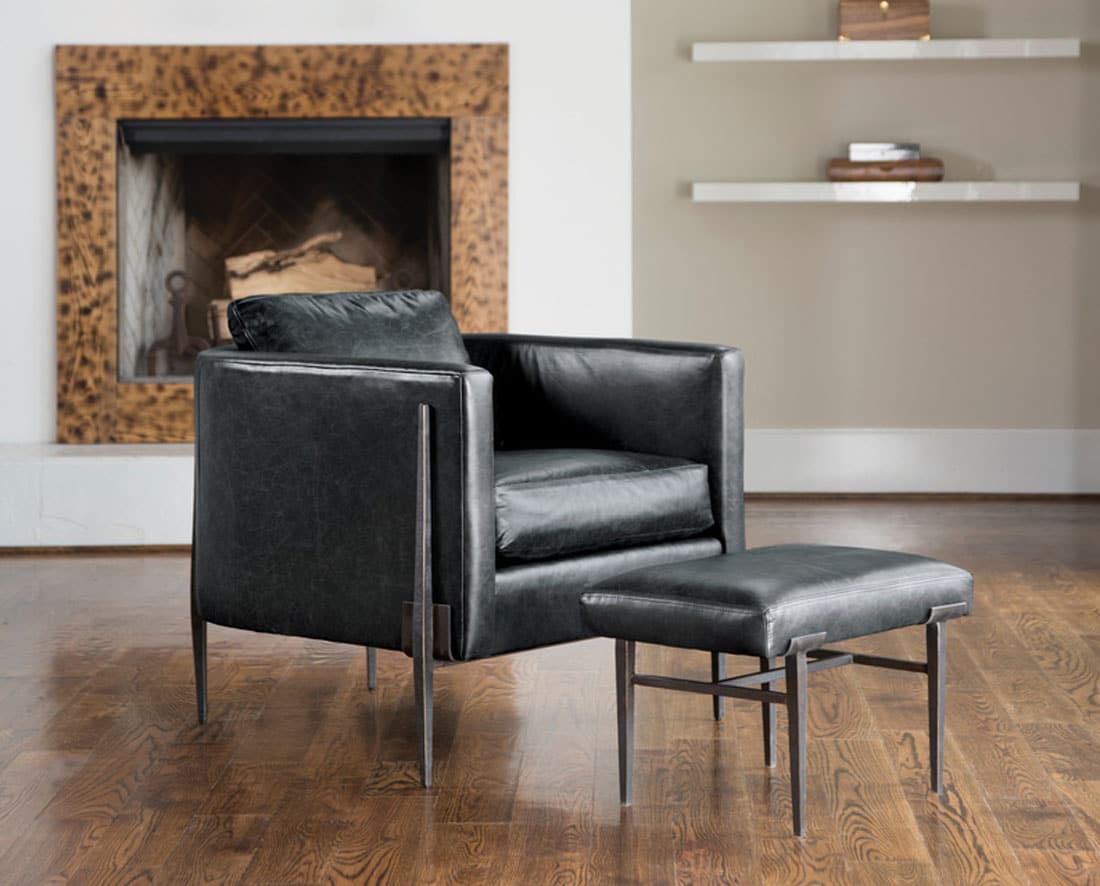 Artisan handcrafted leather and iron chair from San Francisco Design