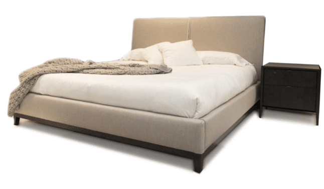 modern upholstered bed frame and headboard
