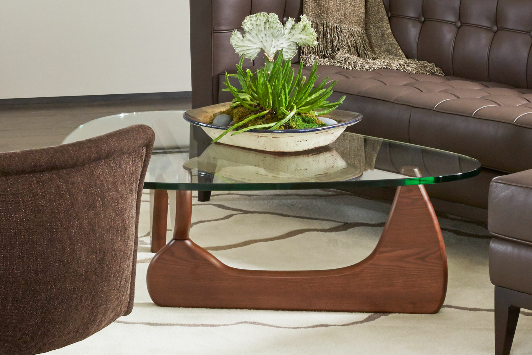 artisan inspired modern coffee table with wooden accents