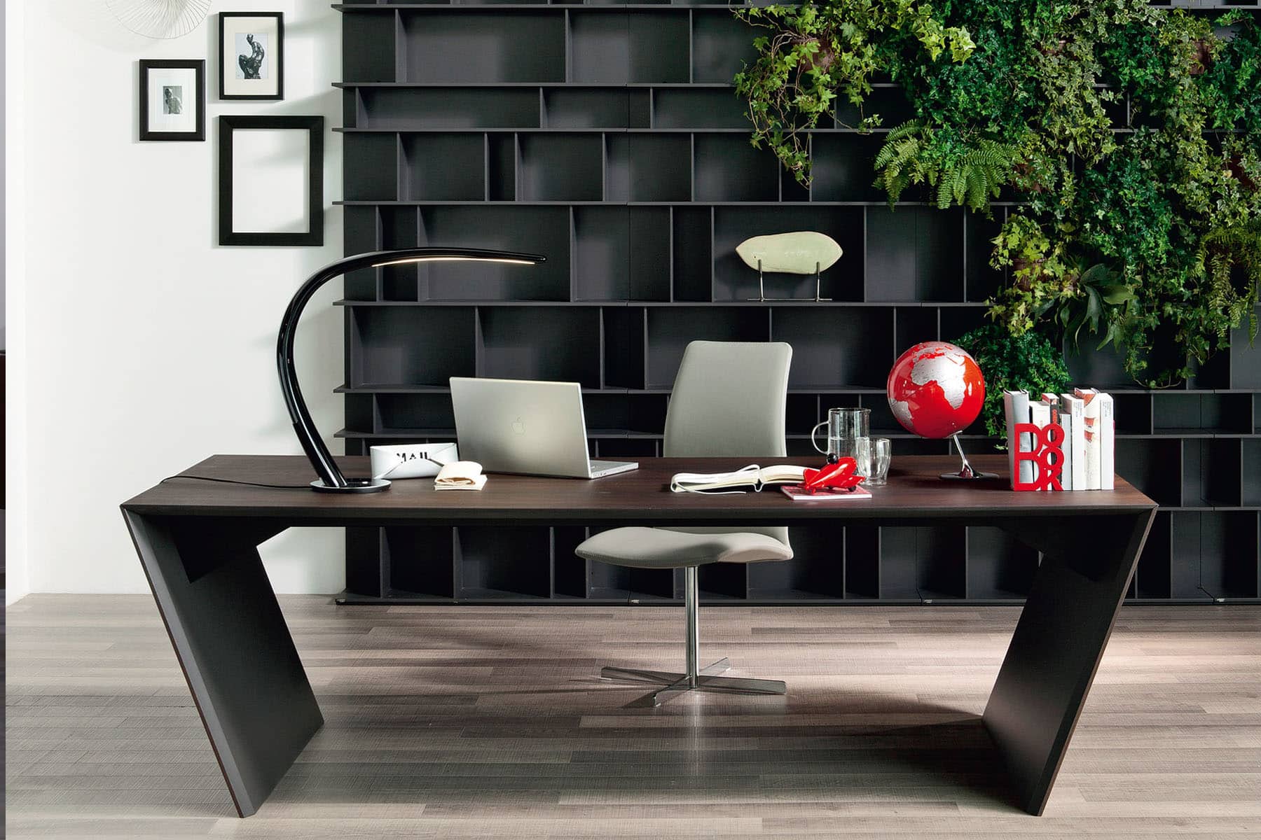 Contemporary Office With Modern Desk & Decor
