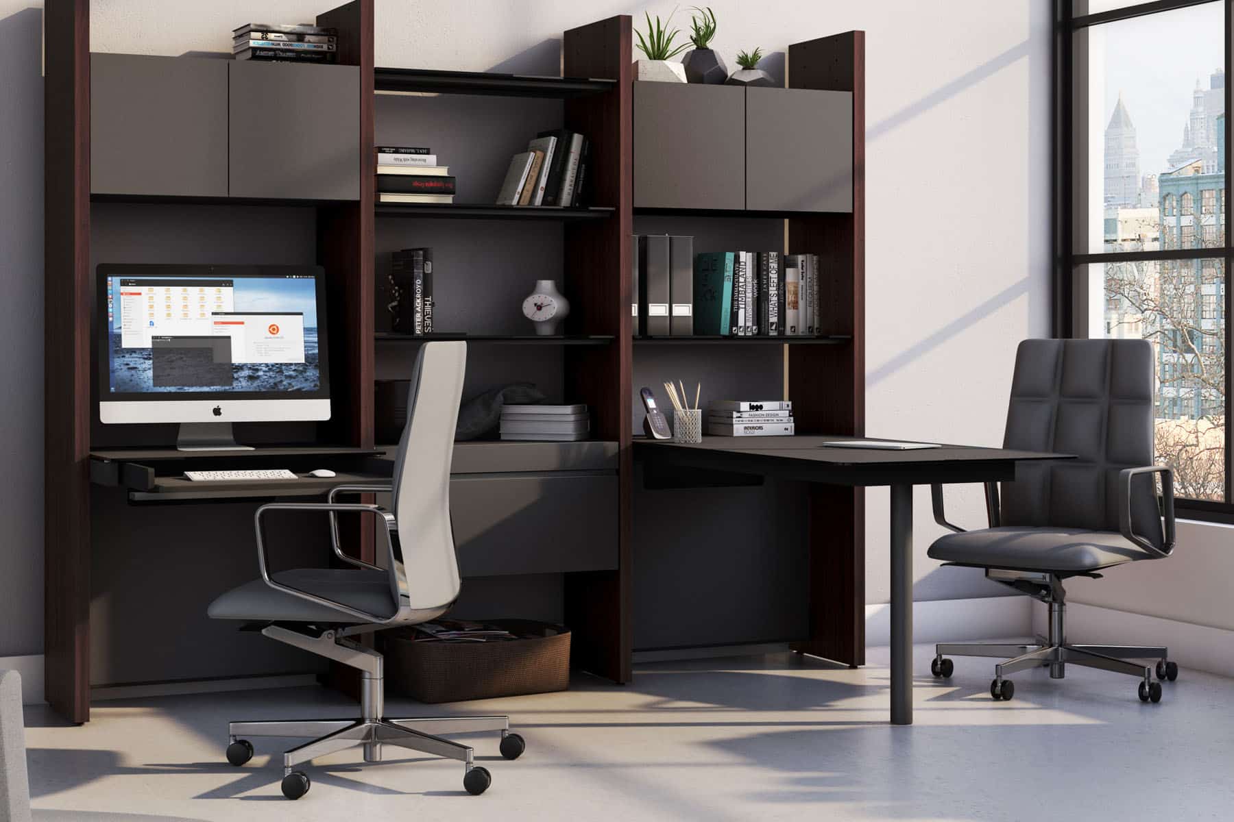 Modern Style Office Chairs & Desks With Storage Cabinet | Salt Lake City Furniture Store | San Fran Design