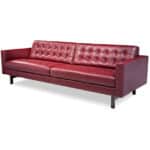 Parker Modern Red Leather Sofa With Tufting