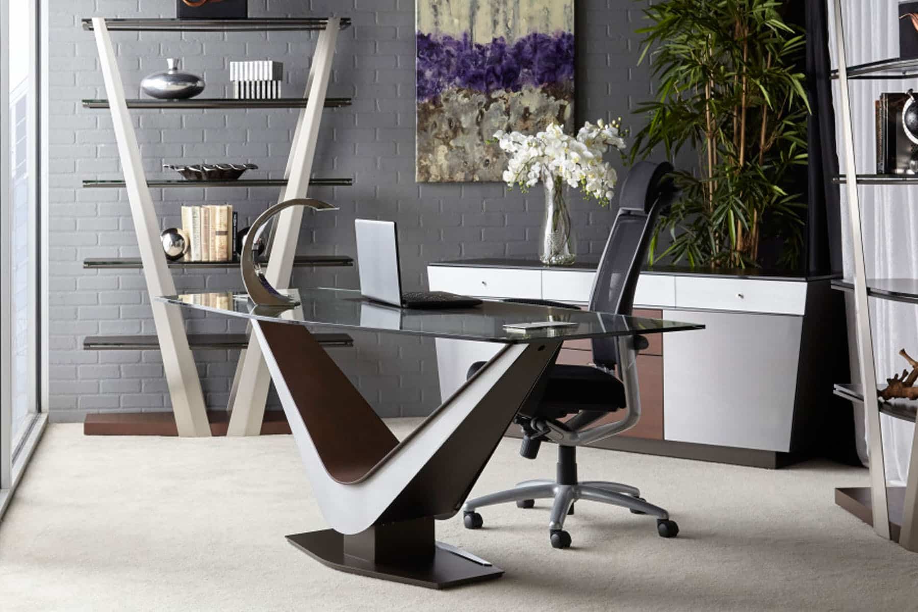 Minimalist Style Modern Office Furniture Store in Salt Lake City & Park City, Utah | Contemporary Desk & Shelves | San Fran Design