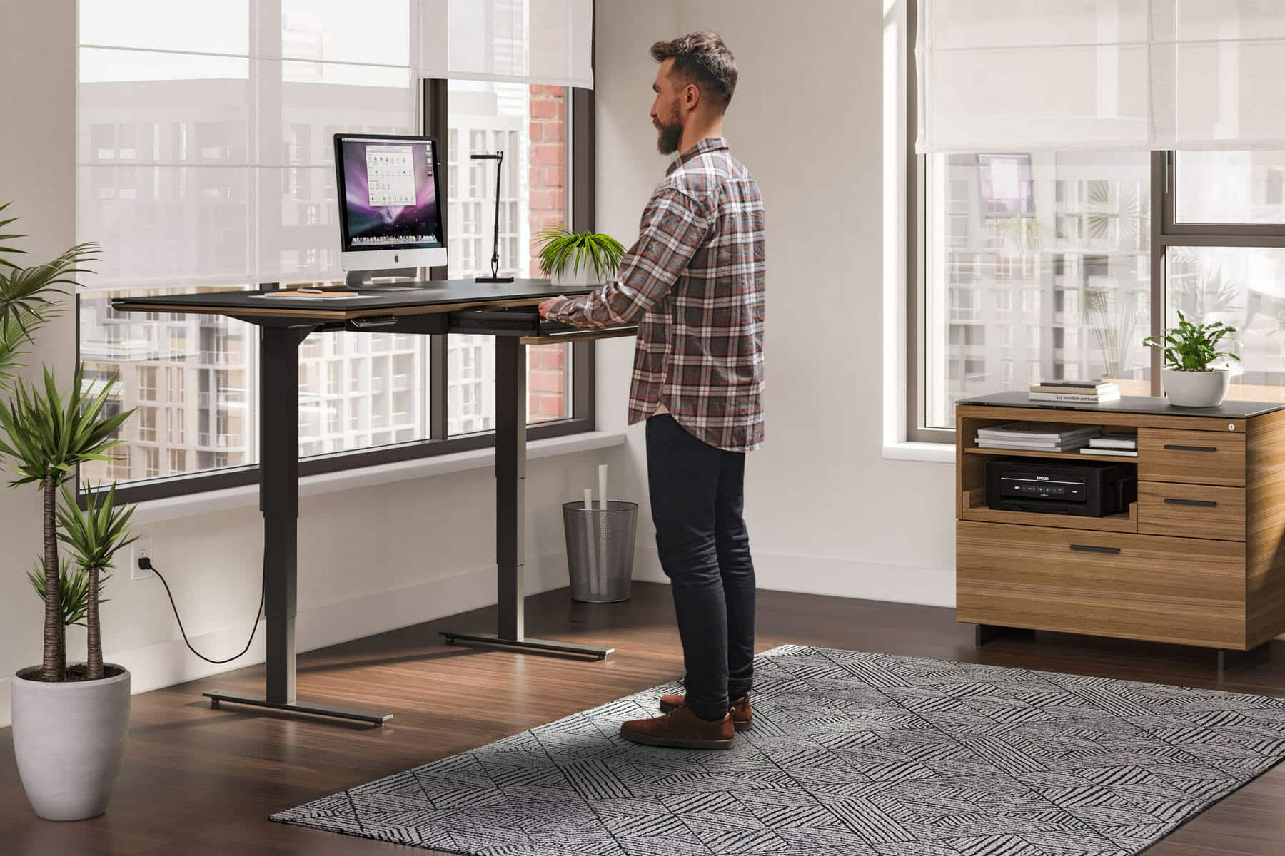 Modern Standing Adjustable Office Desk from San Francisco Design