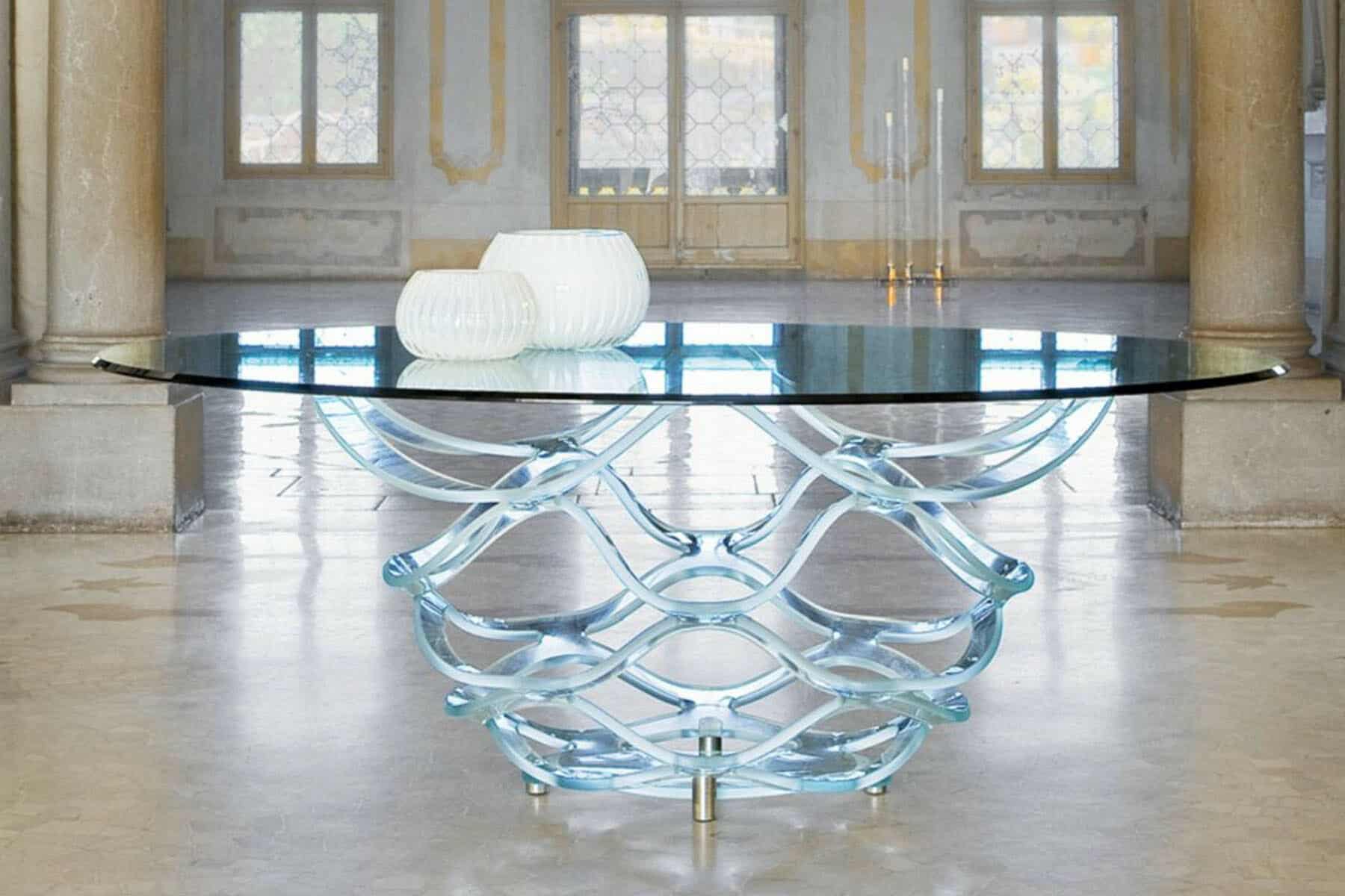 Neolithic Glass Dining Table for a Contemporary Dining Room
