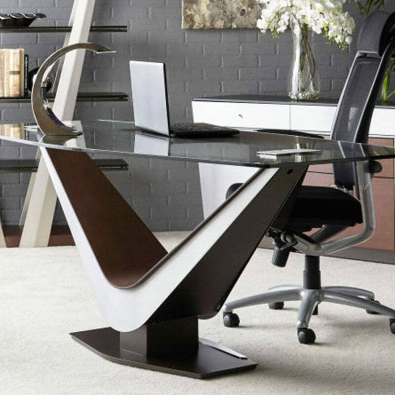 Modern Office Desk With Glass Top from San Francisco Design