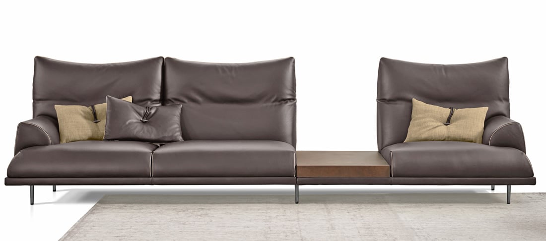 Italian leather sofa from Gamma - brown Modern leather sofa