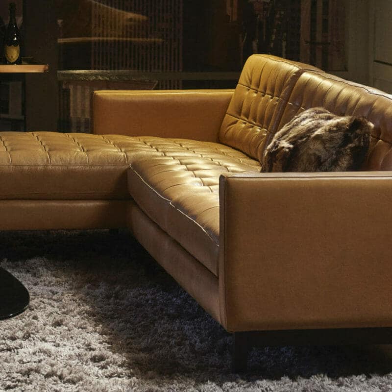 Bohemian Style Brown Leather Sofa | Vintage Leather Sofas | San Francisco Design