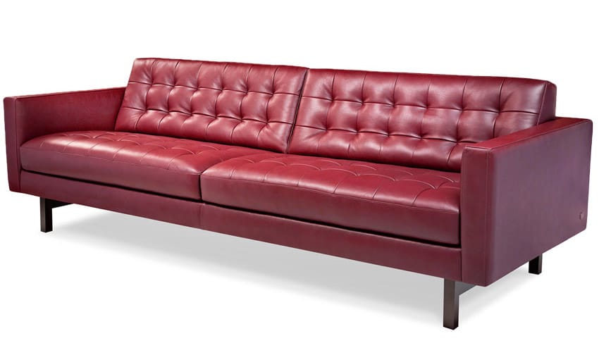 Tufted Modern Leather Sofa from San Francisco Design