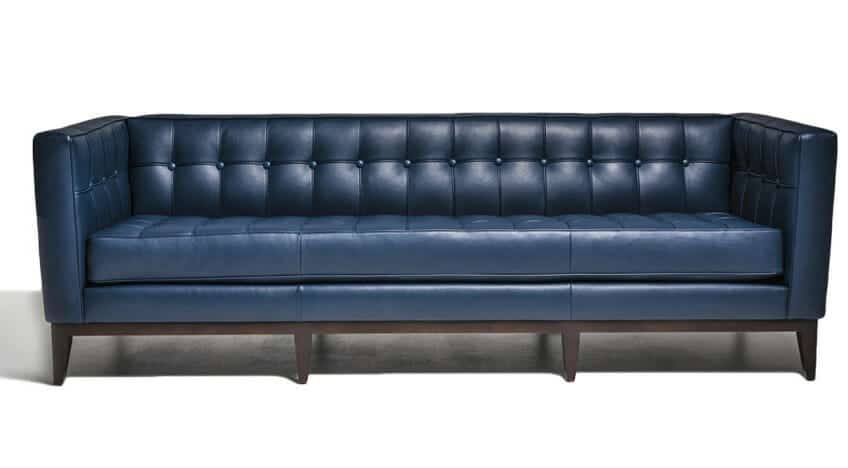 blue leather sofa - luxury modern sofa from San Fran Design