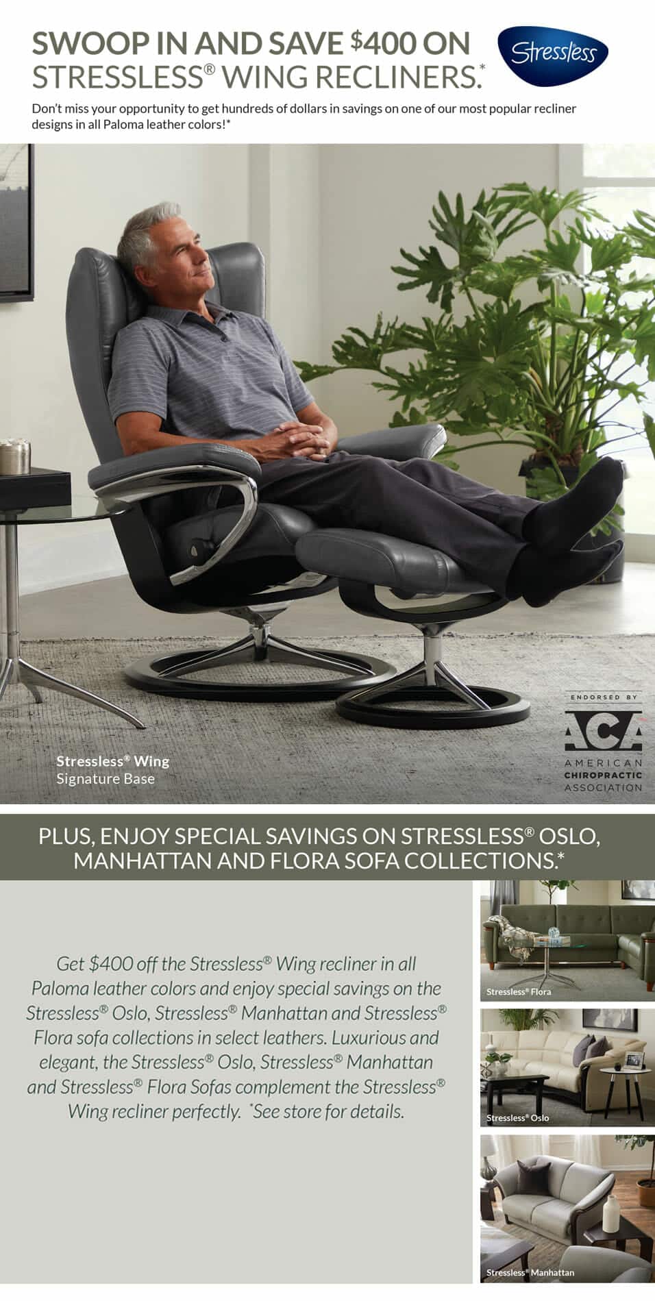 Save $400 on Stressless® Wing Recliners | San Fran Design